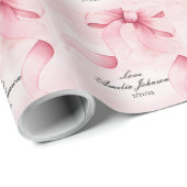 Girl Baby Dusche Blush Pink Ribbon Coquette Geschenkpapier (Rolleneckpunkt)