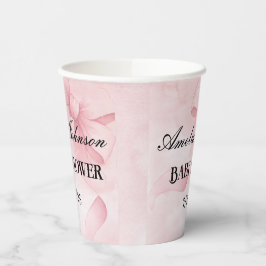 Girl Baby Dusche Blush Pink Ribbon Coquette Pappbecher