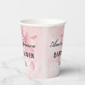 Girl Baby Dusche Blush Pink Ribbon Coquette Pappbecher (Rechts)
