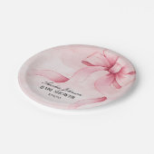 Girl Baby Dusche Blush Pink Ribbon Coquette Pappteller (Schrägansicht)