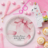 Girl Baby Dusche Blush Pink Ribbon Coquette Pappteller (Party)