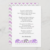 Girl-Baby-Dusche danke Ihnen Notizen mit Gedicht (Vorne/Hinten)