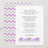 Girl-Baby-Dusche danke Ihnen Notizen mit Gedicht (Vorne/Hinten)