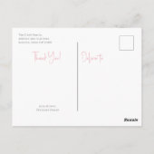 Girl Baby Dusche Danke Postcard Postkarte (Rückseite)