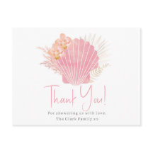 Girl Baby Dusche Danke Postcard