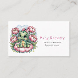 Girl Baby Dusche Dino Delight Baby Registry Visitenkarte