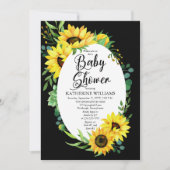 Girl Baby Dusche Eukalyptus Blütenrahmen Einladung (Vorderseite)