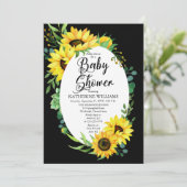 Girl Baby Dusche Eukalyptus Blütenrahmen Einladung (Stehend Vorderseite)