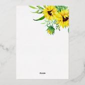 Girl Baby Dusche Eukalyptus Blütenrahmen Folieneinladung (Rückseite)