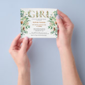 GIRL Baby Dusche Eukalyptus Gold Einladung Flyer (Gruppe)