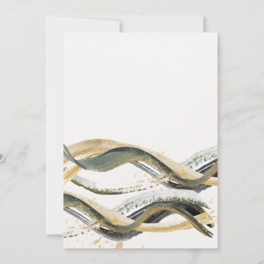 Girl Baby Dusche Naturgold abstrakte Wasserfarbe Einladung (Rückseite)