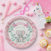 Girl Baby Dusche Niedlich Elephant Platterbsen Zic Pappteller (Party)