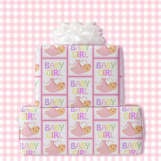 Girl Baby Dusche Niedlich Pastel Pink Blanket Geschenkpapier