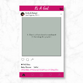 Girl Baby Dusche Party Prop Foto Rahmen Poster