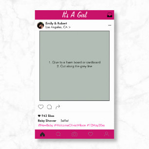 Girl Baby Dusche Party Prop Foto Rahmen Poster