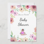 Girl Baby Dusche Party Rosa Blume Einladung (Vorderseite)