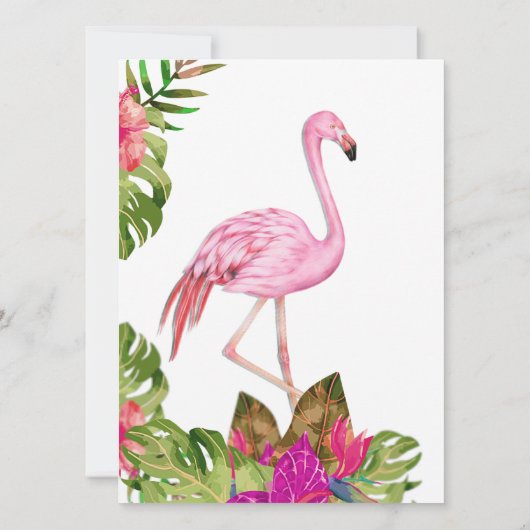 Girl Baby Dusche Pink Flamingo Tropical Wildlife (Rückseite)