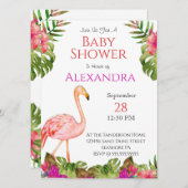 Girl Baby Dusche Pink Flamingo Tropical Wildlife (Vorne/Hinten)
