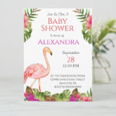 Girl Baby Dusche Pink Flamingo Tropical Wildlife (Stehend Vorderseite)