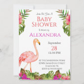 Girl Baby Dusche Pink Flamingo Tropical Wildlife (Vorderseite)