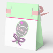 Girl Baby Dusche Pink Green Rattle Geschenkschachtel (Rückseite)