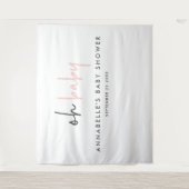 Girl baby dusche pink moderne einzigartige Typogra Wandteppich (Vorderseite)