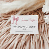 Girl Baby Dusche Rosa Bow Diaper Raffle Begleitkarte