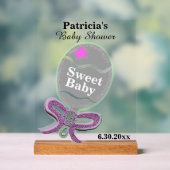 Girl Baby Dusche Silver Pink Rattle Acrylschild (Neutral)