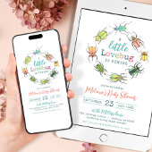 Girl Baby Dusche Wasserfarbe Kleine Lovebug Einladung