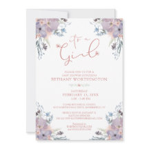 Girl Baby Dusche Wasserfarben Wildblumen