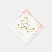 Girl Baby Duschpapier Napkin Pink Gold Confetti Serviette (Ecke)