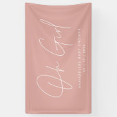 Girl Baby Duschskript moderne Rose pink elegant Banner (Vertikal)