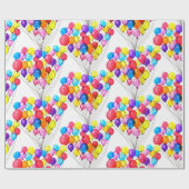 GIRL BABY DUSER | Rainbow BALLOON | Aquarell Geschenkpapier (Flach)