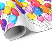 GIRL BABY DUSER | Rainbow BALLOON | Aquarell Geschenkpapier (Rolleneckpunkt)