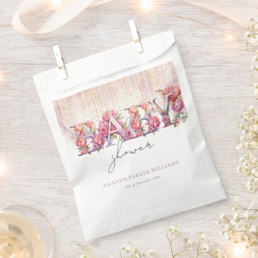 Girl Baby Duwer Blumenbriefe Personalisiert Geschenktütchen (Ausgeschnitten)