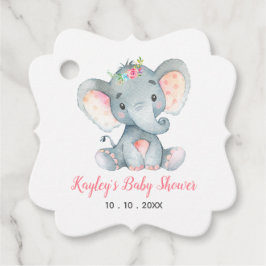 Girl Baby Duwer Fevor Tags - Elephant Floral Geschenkanhänger