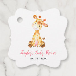 Girl Baby Duwer Fevor Tags - Giraffe Pink Geschenkanhänger