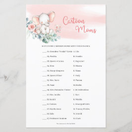 Girl Baby Elephant Eucalyptus Cartoon Mama