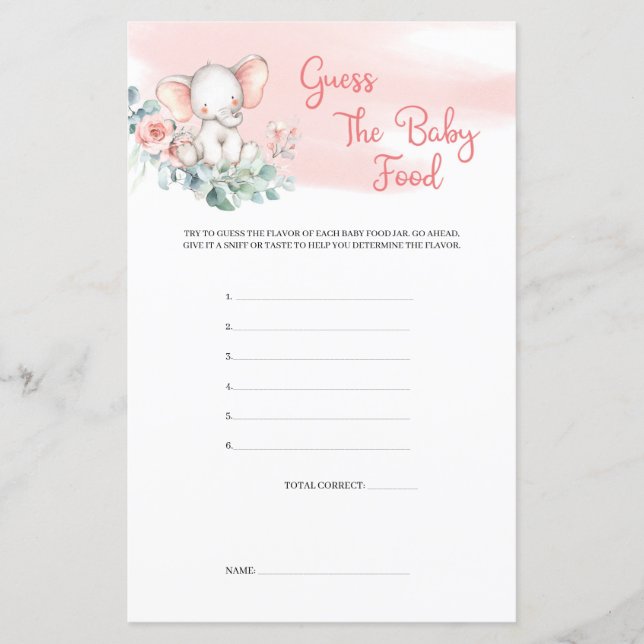 Girl Baby Elephant Eucalyptus rät das Baby Food (Vorderseite)