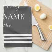 Girl Baby Elephant mit Bow Individuelle Name Geschirrtuch (Viertel Falte)