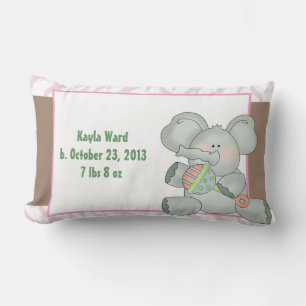 Girl Baby Elephant Zebra Streifen und Rattle Lendenkissen