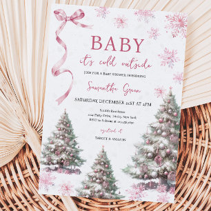 Girl Baby Es ist kalt draußen Weihnachtsdusche Einladung