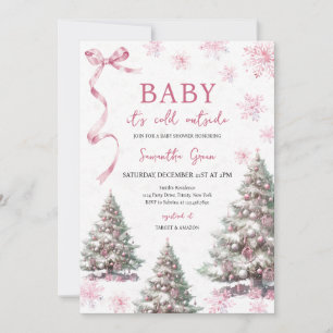 Girl Baby Es ist kalt draußen Weihnachtsdusche Einladung