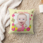 Girl Baby Foto Template Bunny Butterfells Blume Kissen (Decke)