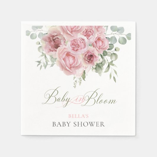 Girl Baby in Bloom Baby Dusche Napkins Serviette (Vorderseite)