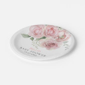 Girl Baby in Bloom Baby Dusche Teller (Schrägansicht)