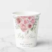 Girl Baby in Bloom Baby Duschpapiertassen Pappbecher (Rückseite)