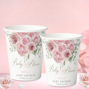 Girl Baby in Bloom Baby Duschpapiertassen Pappbecher