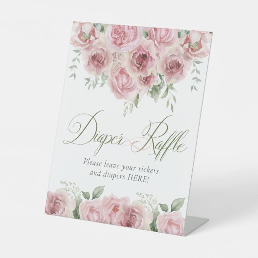 Girl Baby in Bloom Baby Duwer Diaper Raffle Sockelschild (Vorderseite)