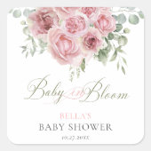 Girl Baby in Bloom Baby Shower Stickers (Vorderseite)